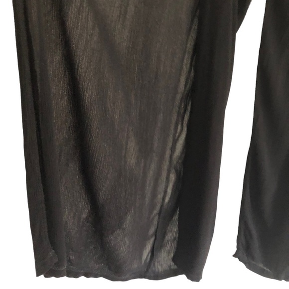 Becca Gauzy Rayon Beach Cover Up Pants Open Leg Large Black - Picture 9 of 11